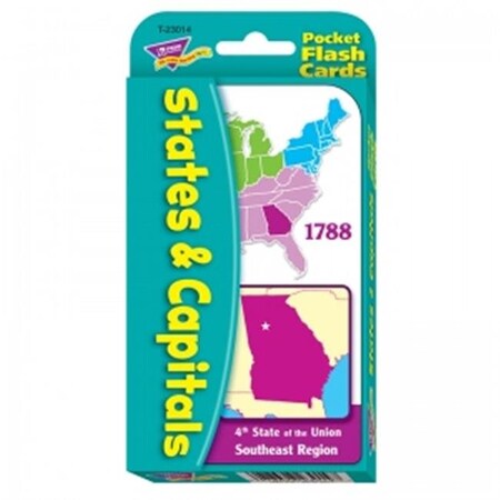 Trend Enterprises Trend Enterprises T-23014BN Pocket Flash Cards 56-Pack States & Capitals 3 x 5 2-Sided Cards - 12 Each T-23014BN